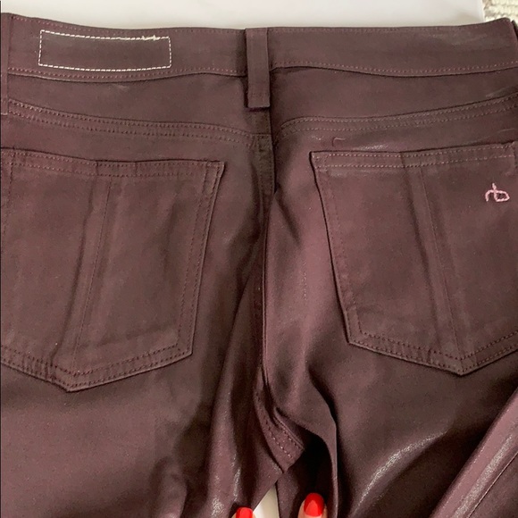 Rag & Bone Jean- Coated Legging- Maroon - Picture 3 of 3